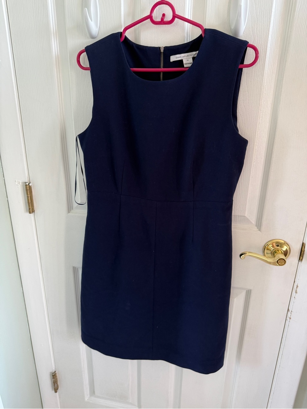 Diane Von Furstenberg Navy Sleeveless Shift Dress